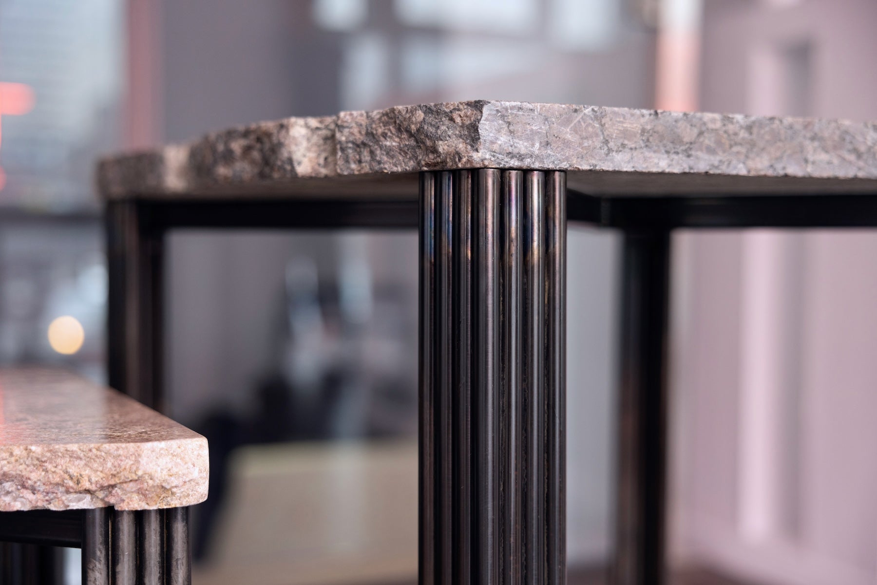 Granite and Steel Collection Tables